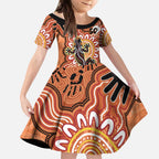 Personalised Australia Lizard NAIDOC Week 2026 Kid Short Sleeve Dress 50 Years of Deadly Aboriginal Art