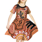 Personalised Australia Lizard NAIDOC Week 2026 Kid Short Sleeve Dress 50 Years of Deadly Aboriginal Art