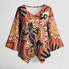 Personalised Australia Lizard NAIDOC Week 2026 Kimono Sleeve Blouse 50 Years of Deadly Aboriginal Art
