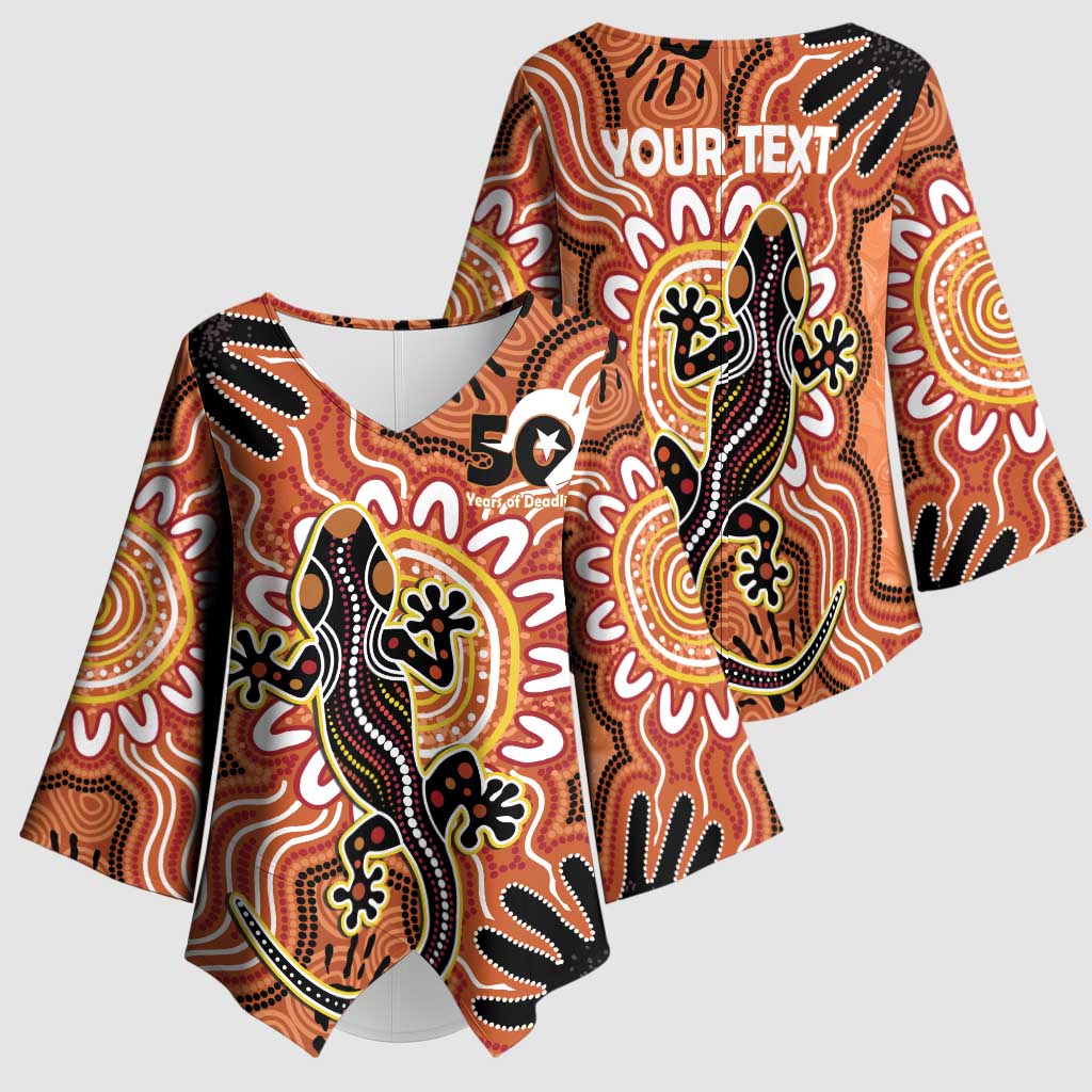 Personalised Australia Lizard NAIDOC Week 2026 Kimono Sleeve Blouse 50 Years of Deadly Aboriginal Art