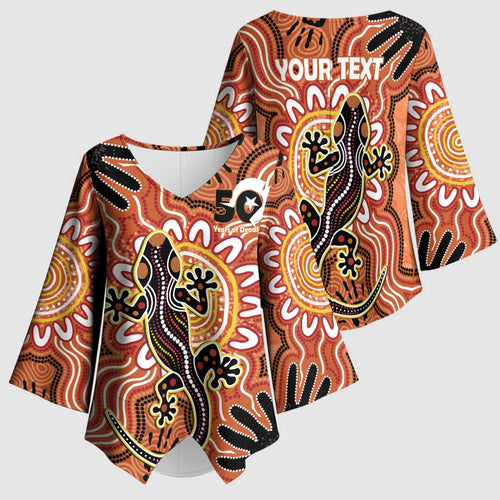Personalised Australia Lizard NAIDOC Week 2026 Kimono Sleeve Blouse 50 Years of Deadly Aboriginal Art