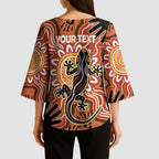 Personalised Australia Lizard NAIDOC Week 2026 Kimono Sleeve Blouse 50 Years of Deadly Aboriginal Art