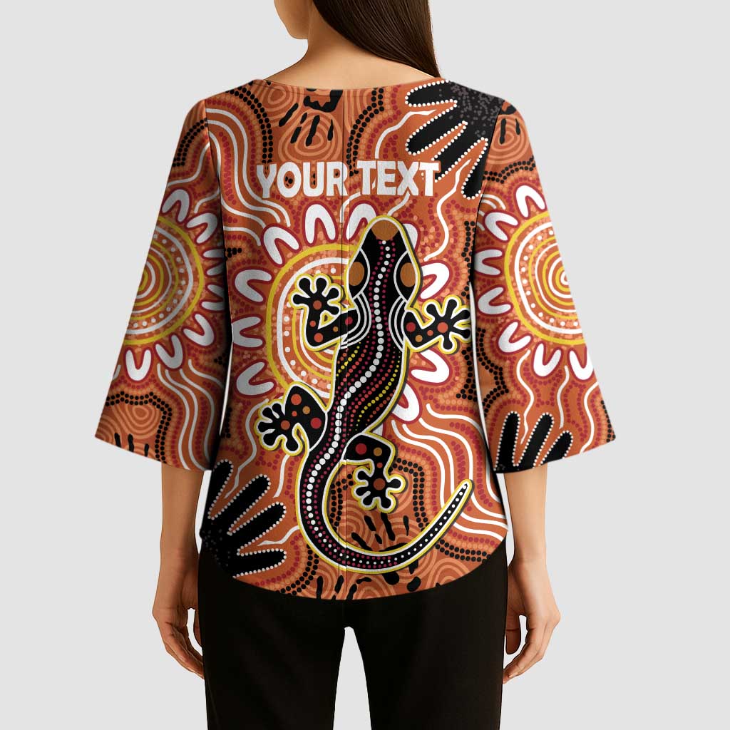 Personalised Australia Lizard NAIDOC Week 2026 Kimono Sleeve Blouse 50 Years of Deadly Aboriginal Art