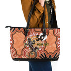 Personalised Australia Lizard NAIDOC Week 2026 Leather Tote Bag 50 Years of Deadly Aboriginal Art