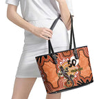 Personalised Australia Lizard NAIDOC Week 2026 Leather Tote Bag 50 Years of Deadly Aboriginal Art