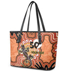 Personalised Australia Lizard NAIDOC Week 2026 Leather Tote Bag 50 Years of Deadly Aboriginal Art