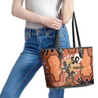 Personalised Australia Lizard NAIDOC Week 2026 Leather Tote Bag 50 Years of Deadly Aboriginal Art