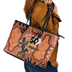 Personalised Australia Lizard NAIDOC Week 2026 Leather Tote Bag 50 Years of Deadly Aboriginal Art