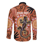 Personalised Australia Lizard NAIDOC Week 2026 Long Sleeve Button Shirt 50 Years of Deadly Aboriginal Art