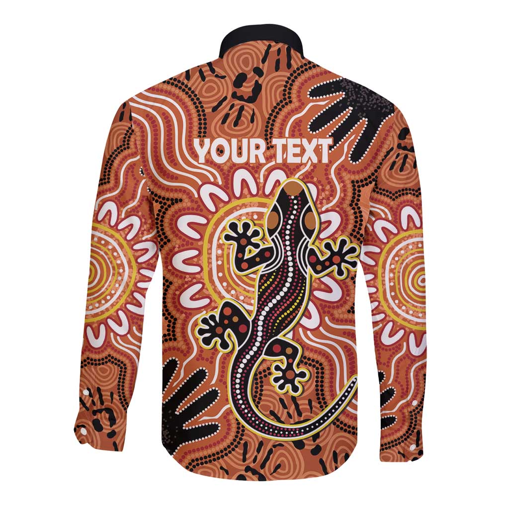 Personalised Australia Lizard NAIDOC Week 2026 Long Sleeve Button Shirt 50 Years of Deadly Aboriginal Art