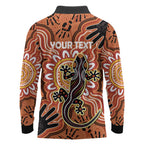 Personalised Australia Lizard NAIDOC Week 2026 Long Sleeve Polo Shirt 50 Years of Deadly Aboriginal Art