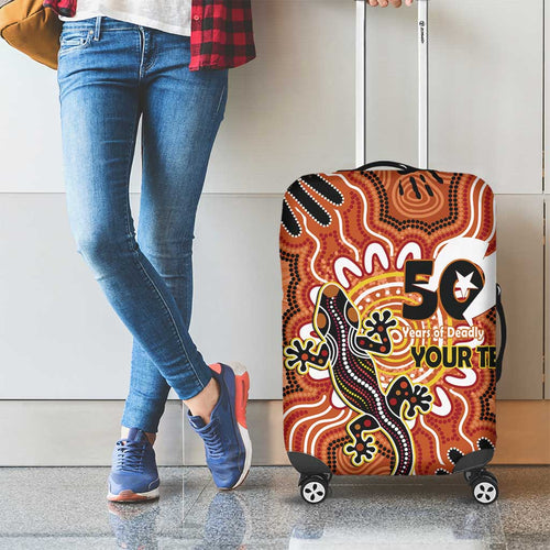 Personalised Australia Lizard NAIDOC Week 2026 Luggage Cover 50 Years of Deadly Aboriginal Art