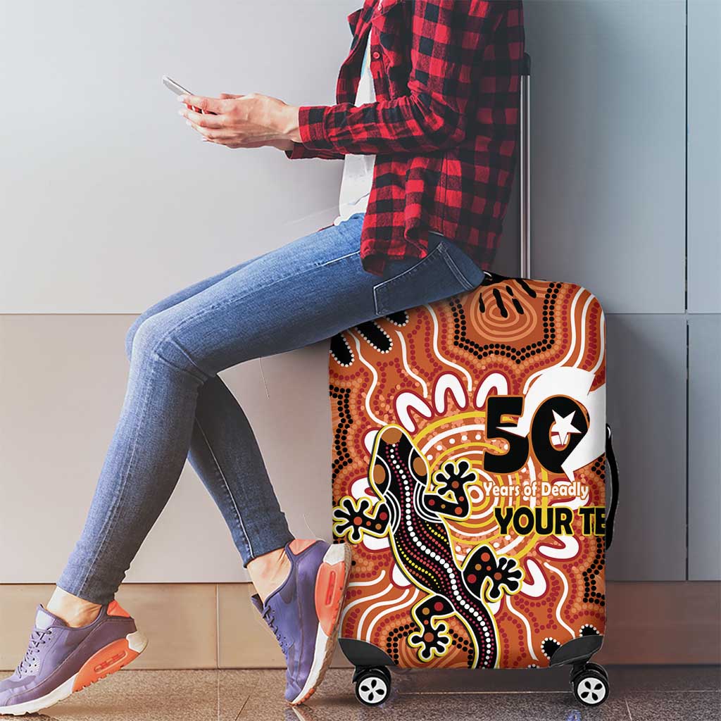 Personalised Australia Lizard NAIDOC Week 2026 Luggage Cover 50 Years of Deadly Aboriginal Art