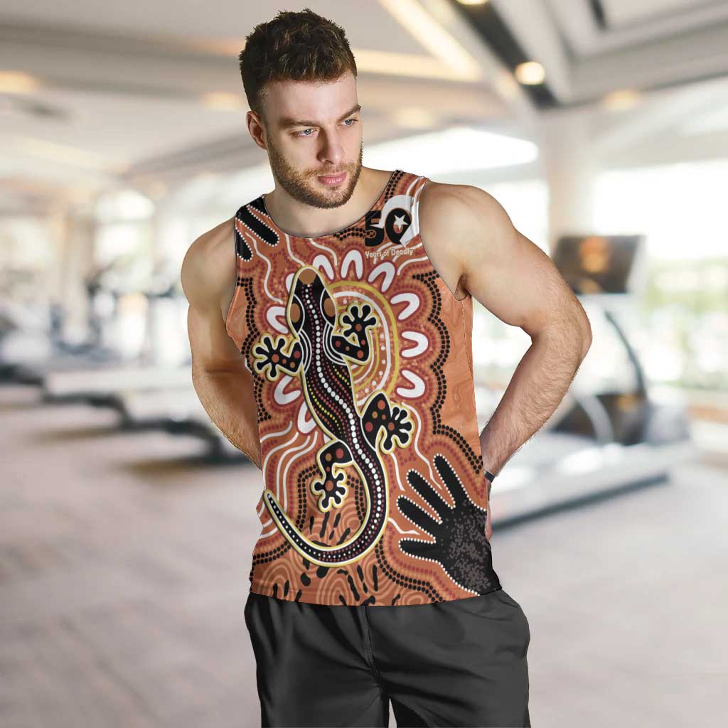 Personalised Australia Lizard NAIDOC Week 2026 Men Tank Top 50 Years of Deadly Aboriginal Art