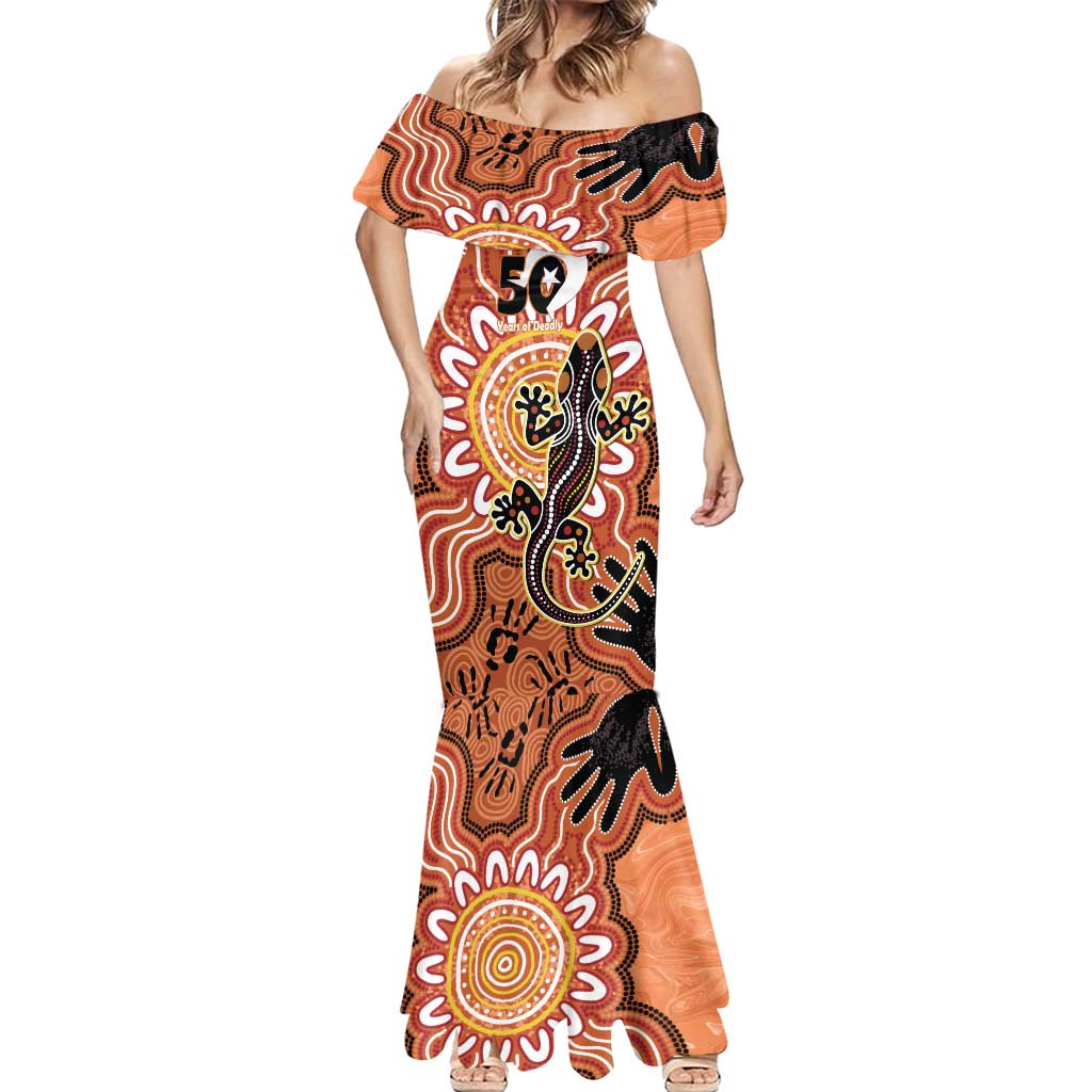 Personalised Australia Lizard NAIDOC Week 2026 Mermaid Dress 50 Years of Deadly Aboriginal Art