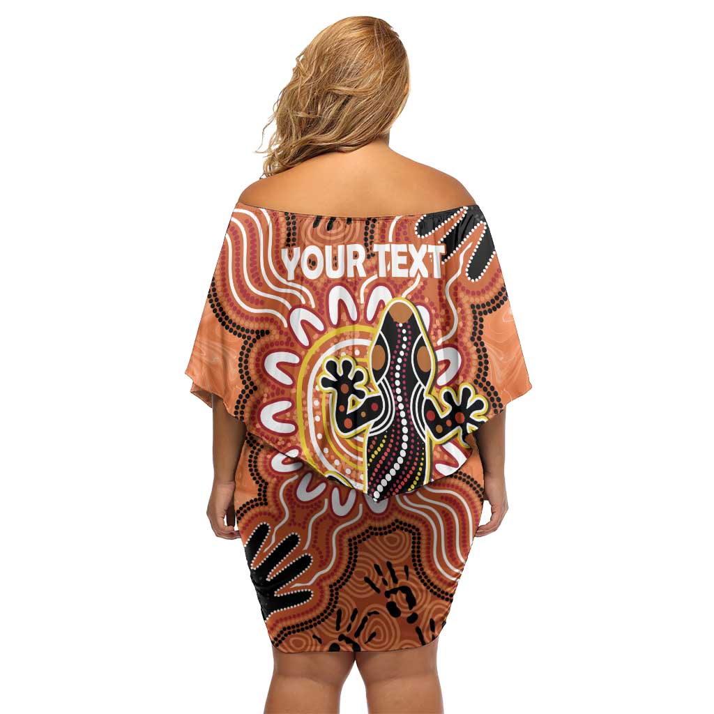 Personalised Australia Lizard NAIDOC Week 2026 Off Shoulder Short Dress 50 Years of Deadly Aboriginal Art