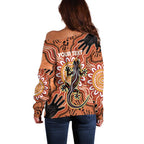 Personalised Australia Lizard NAIDOC Week 2026 Off Shoulder Sweater 50 Years of Deadly Aboriginal Art