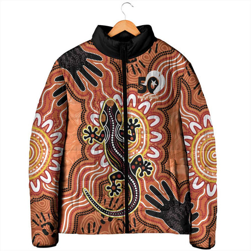 Personalised Australia Lizard NAIDOC Week 2026 Padded Jacket 50 Years of Deadly Aboriginal Art