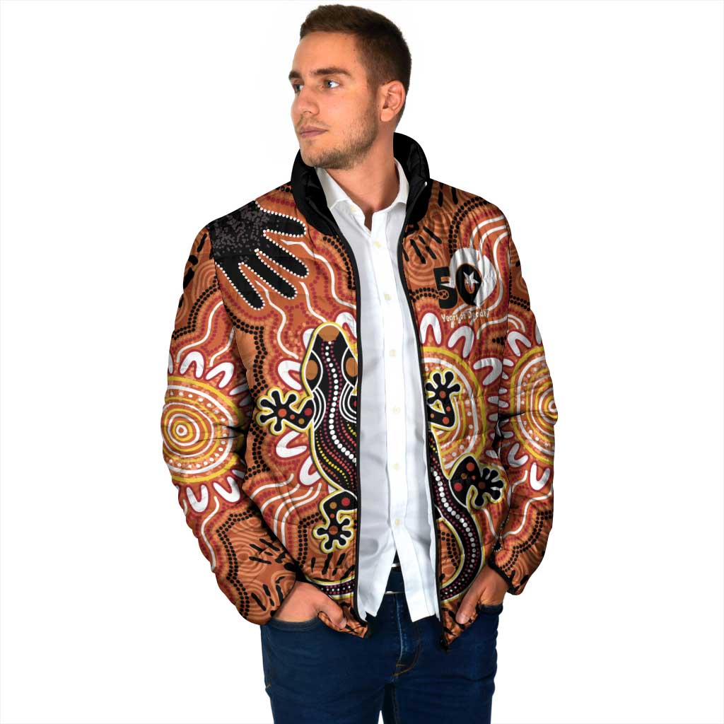 Personalised Australia Lizard NAIDOC Week 2026 Padded Jacket 50 Years of Deadly Aboriginal Art