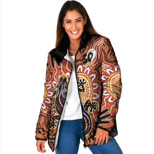 Personalised Australia Lizard NAIDOC Week 2026 Padded Jacket 50 Years of Deadly Aboriginal Art