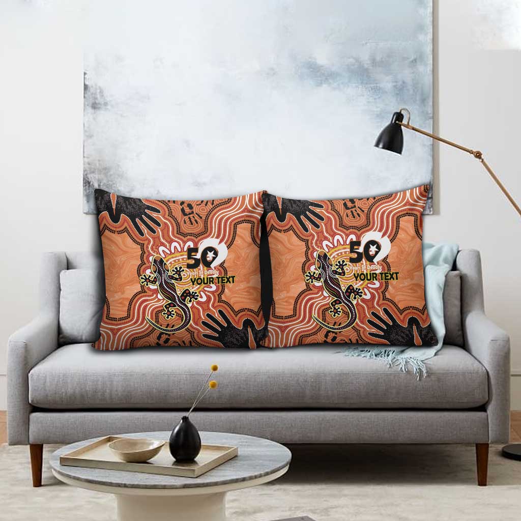 Personalised Australia Lizard NAIDOC Week 2026 Pillow Cover 50 Years of Deadly Aboriginal Art