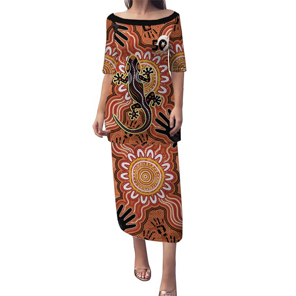 Personalised Australia Lizard NAIDOC Week 2026 Puletasi 50 Years of Deadly Aboriginal Art
