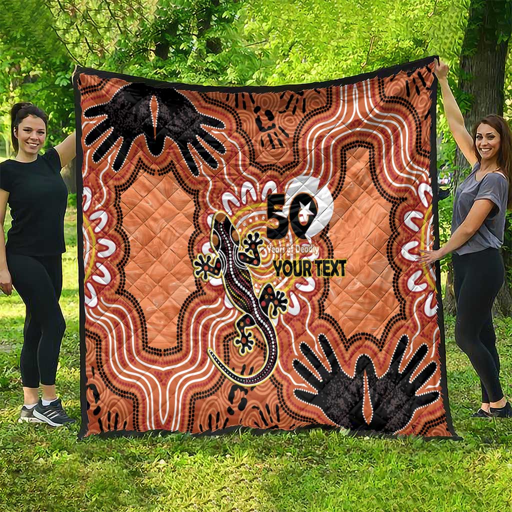 Personalised Australia Lizard NAIDOC Week 2026 Quilt 50 Years of Deadly Aboriginal Art