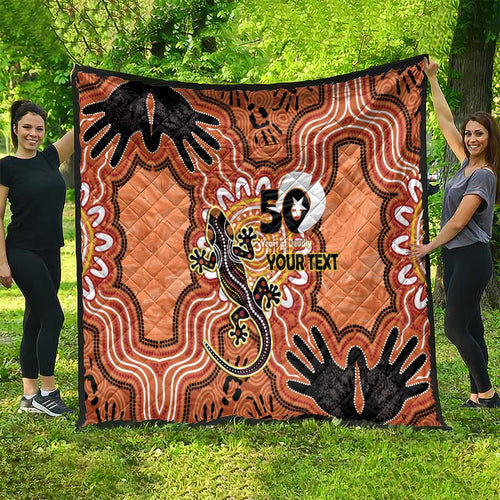 Personalised Australia Lizard NAIDOC Week 2026 Quilt 50 Years of Deadly Aboriginal Art