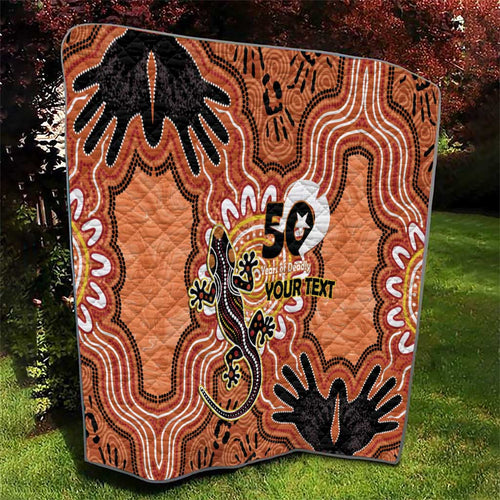 Personalised Australia Lizard NAIDOC Week 2026 Quilt 50 Years of Deadly Aboriginal Art