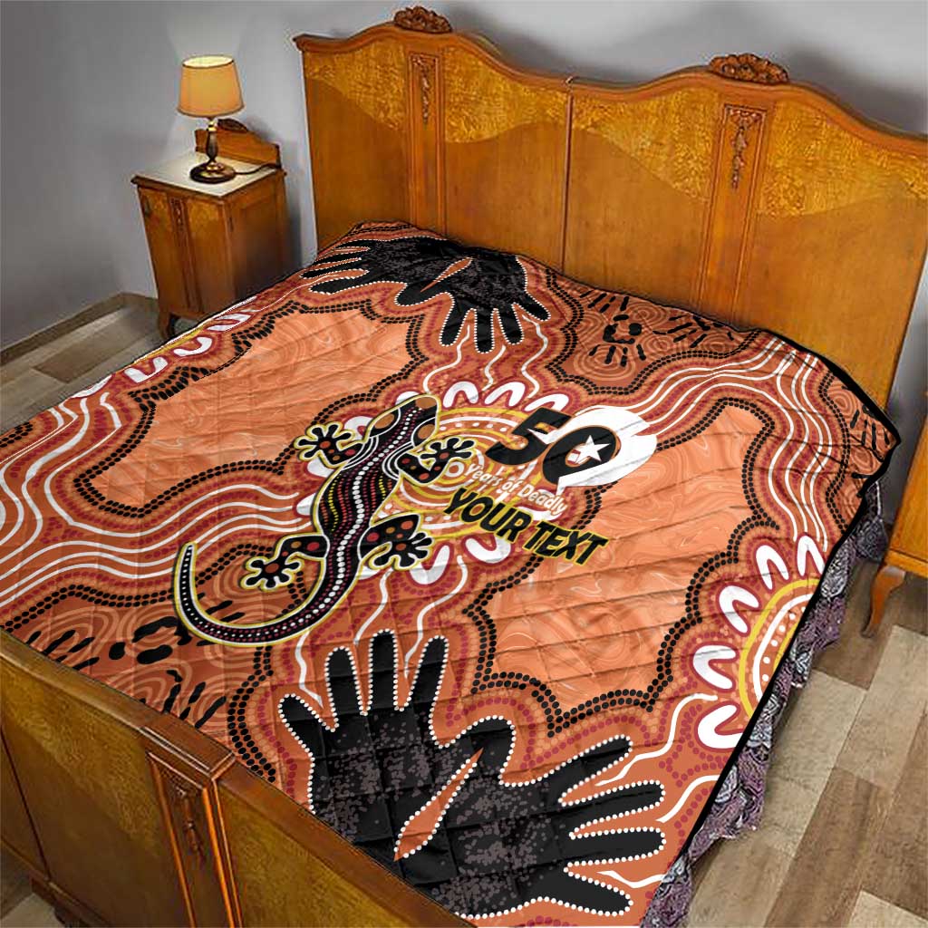 Personalised Australia Lizard NAIDOC Week 2026 Quilt 50 Years of Deadly Aboriginal Art