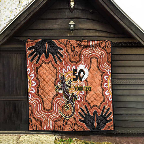 Personalised Australia Lizard NAIDOC Week 2026 Quilt 50 Years of Deadly Aboriginal Art