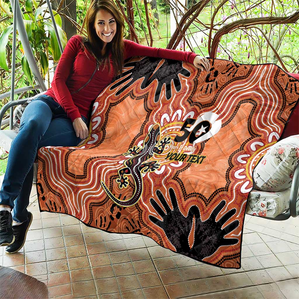 Personalised Australia Lizard NAIDOC Week 2026 Quilt 50 Years of Deadly Aboriginal Art