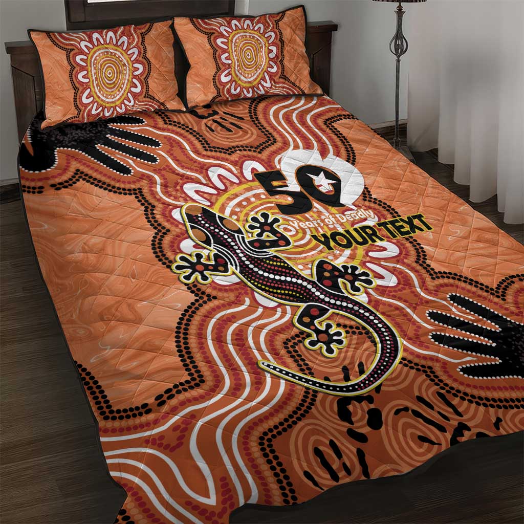 Personalised Australia Lizard NAIDOC Week 2026 Quilt Bed Set 50 Years of Deadly Aboriginal Art