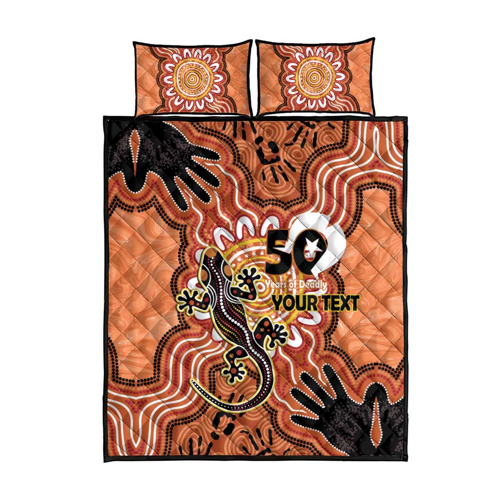 Personalised Australia Lizard NAIDOC Week 2026 Quilt Bed Set 50 Years of Deadly Aboriginal Art