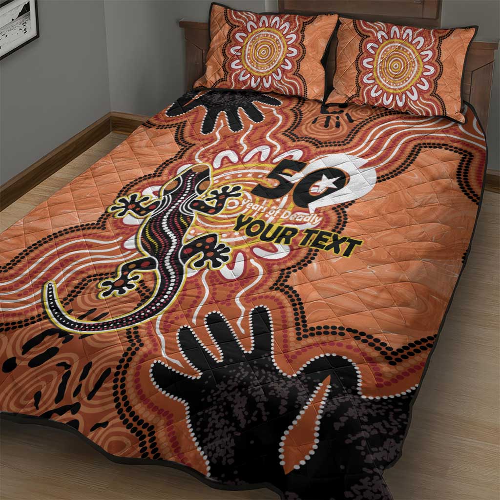 Personalised Australia Lizard NAIDOC Week 2026 Quilt Bed Set 50 Years of Deadly Aboriginal Art