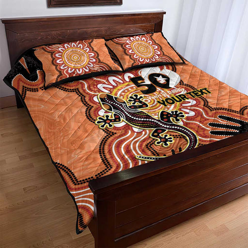 Personalised Australia Lizard NAIDOC Week 2026 Quilt Bed Set 50 Years of Deadly Aboriginal Art