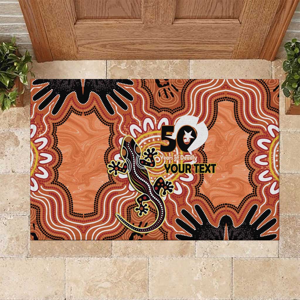 Personalised Australia Lizard NAIDOC Week 2026 Rubber Doormat 50 Years of Deadly Aboriginal Art