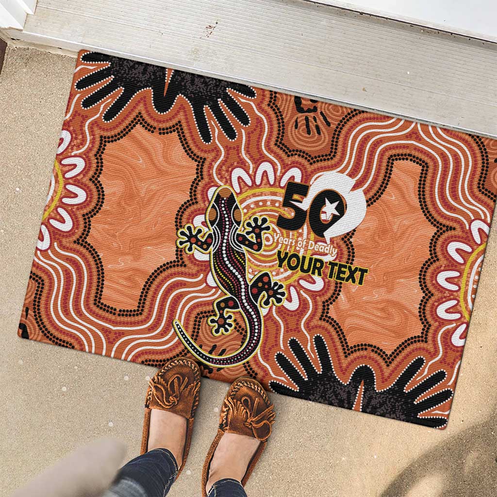 Personalised Australia Lizard NAIDOC Week 2026 Rubber Doormat 50 Years of Deadly Aboriginal Art