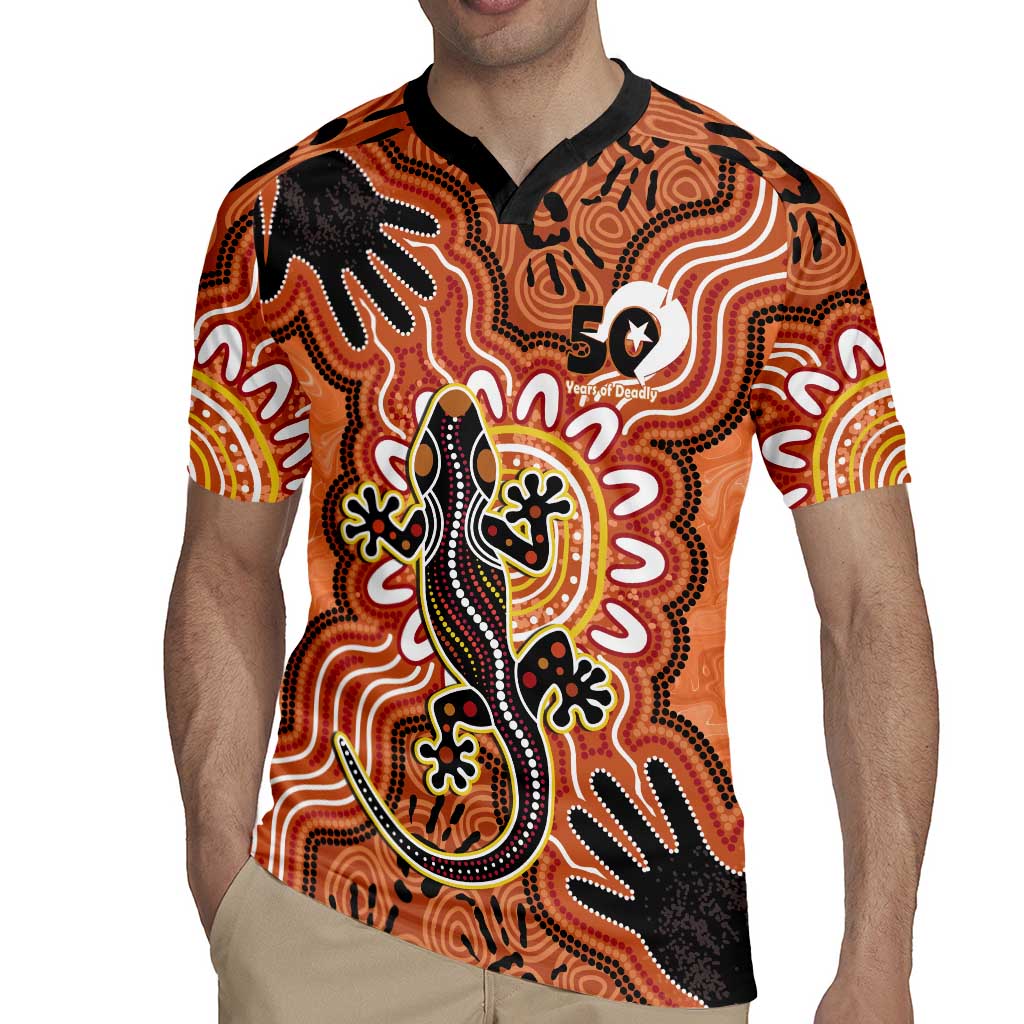 Personalised Australia Lizard NAIDOC Week 2026 Rugby Jersey 50 Years of Deadly Aboriginal Art