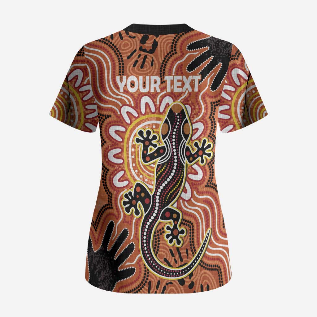 Personalised Australia Lizard NAIDOC Week 2026 Scrub Top 50 Years of Deadly Aboriginal Art
