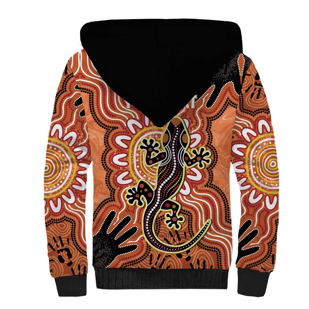 Personalised Australia Lizard NAIDOC Week 2026 Sherpa Hoodie 50 Years of Deadly Aboriginal Art