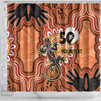 Personalised Australia Lizard NAIDOC Week 2026 Shower Curtain 50 Years of Deadly Aboriginal Art