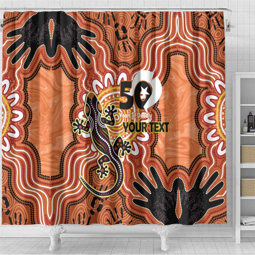 Personalised Australia Lizard NAIDOC Week 2026 Shower Curtain 50 Years of Deadly Aboriginal Art