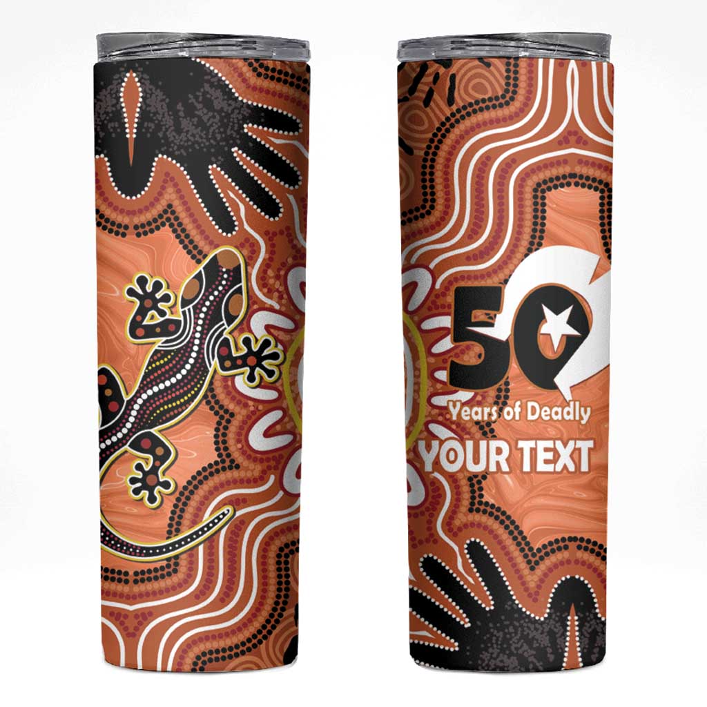 Personalised Australia Lizard NAIDOC Week 2026 Skinny Tumbler 50 Years of Deadly Aboriginal Art
