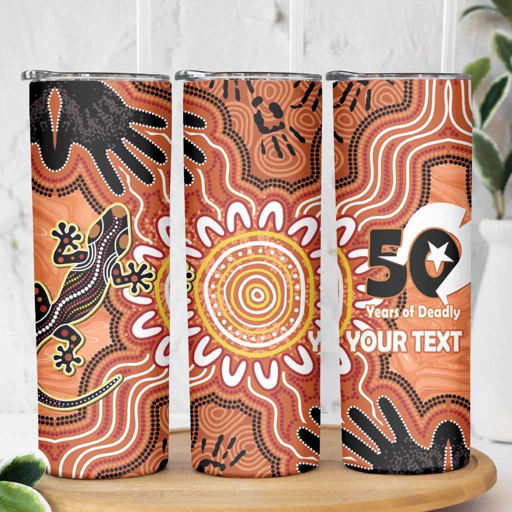 Personalised Australia Lizard NAIDOC Week 2026 Skinny Tumbler 50 Years of Deadly Aboriginal Art