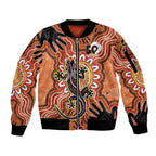 Personalised Australia Lizard NAIDOC Week 2026 Sleeve Zip Bomber Jacket 50 Years of Deadly Aboriginal Art