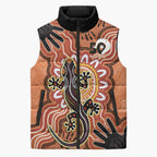 Personalised Australia Lizard NAIDOC Week 2026 Sleeveless Puffer Jacket 50 Years of Deadly Aboriginal Art