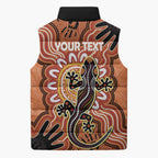 Personalised Australia Lizard NAIDOC Week 2026 Sleeveless Puffer Jacket 50 Years of Deadly Aboriginal Art