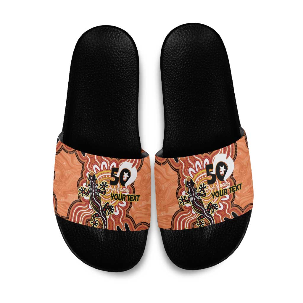 Personalised Australia Lizard NAIDOC Week 2026 Slide Sandals 50 Years of Deadly Aboriginal Art