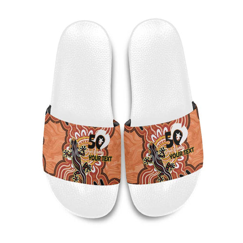 Personalised Australia Lizard NAIDOC Week 2026 Slide Sandals 50 Years of Deadly Aboriginal Art